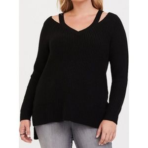 Torrid NWT Black V-neck Sweater, Size 3
